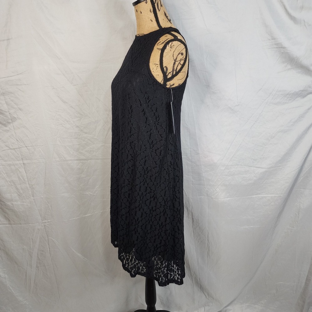 New w/tag APT. 9 Size 2 'Black Tie' Lined Lace Overlay A-line Floral Shift Dress - Picture 4 of 10